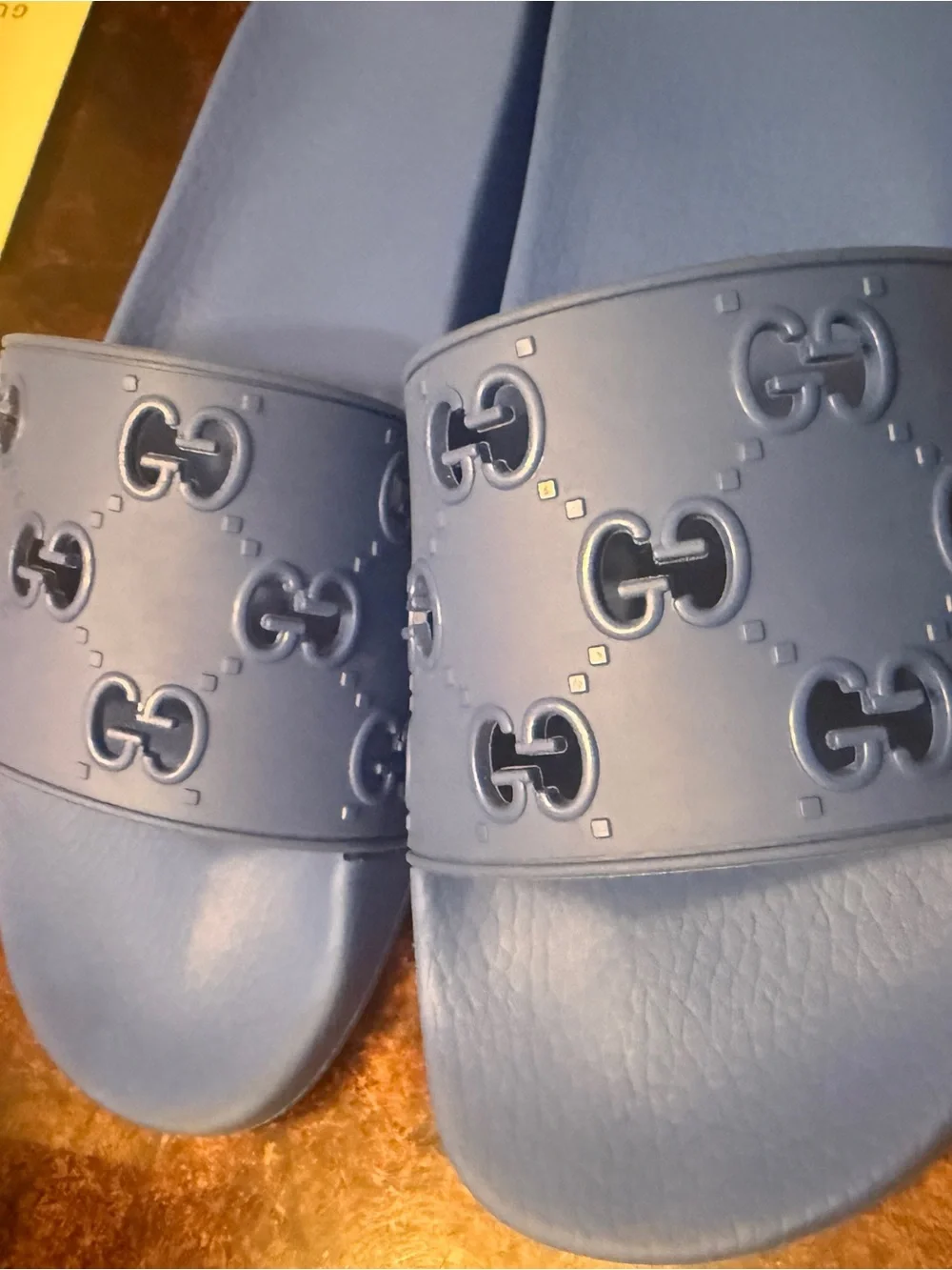 Gucci royal Blue slides Logo Slide Sandals